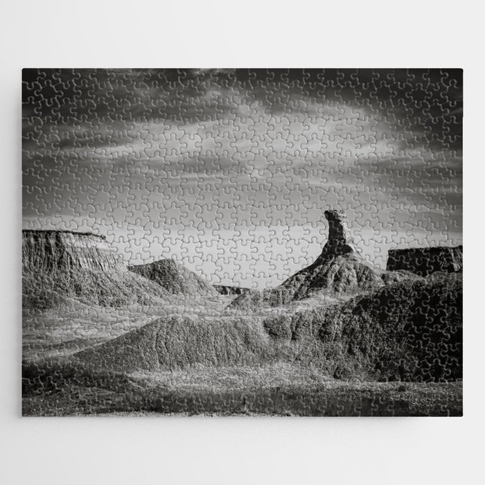 Badlands View Black and White Jigsaw Puzzle