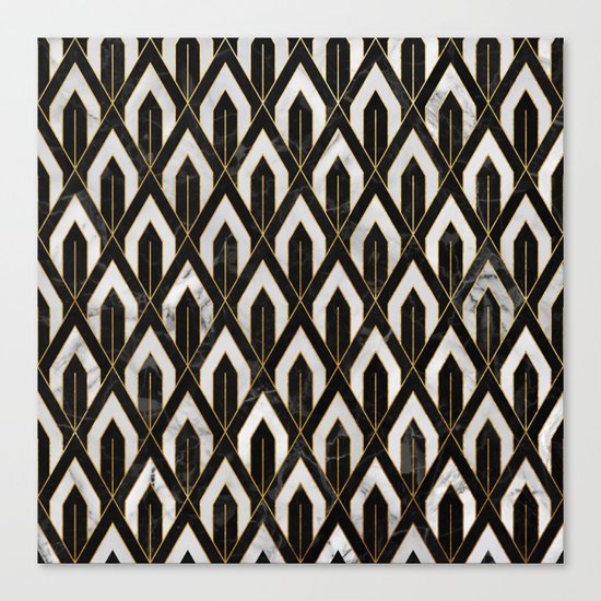 Art Deco Marble Pattern Canvas Print