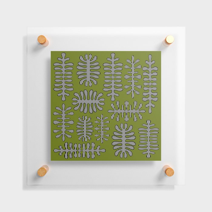 Inspired by Matisse seaweed vintage design Green Floating Acrylic Print