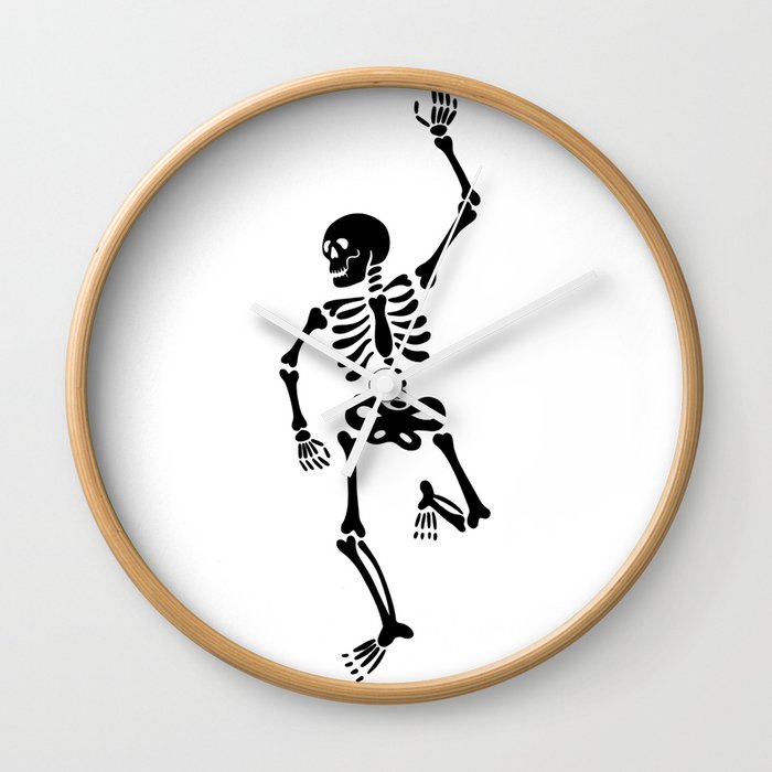 Rock and Roll Skeleton v1 Wall Clock