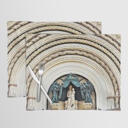 Orvieto Cathedral Madonna and Child Angels Facade Sculpture Placemat