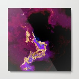100 Starry Nebulas in Space 018 (Square) Metal Print | Nebulas, Nasa, Galaxy, Gold, Fire, Astronomy, Stars, Night, Universe, Black 