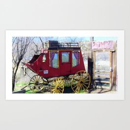 Red Traveling Wagon Art Print