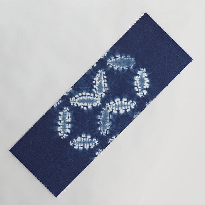 Shibori Print - Textile Art - Japanese Indigo Tie Dye Yoga Mat