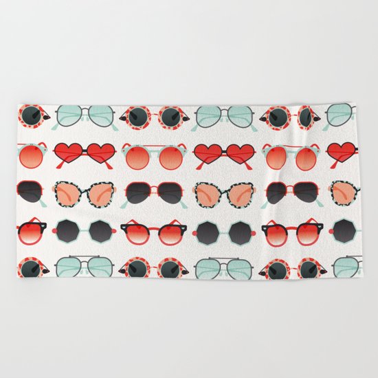 Sunglasses Collection – Red & Mint Palette Beach Towel