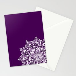 Mandala Lace White and Blue Design Stationery Card