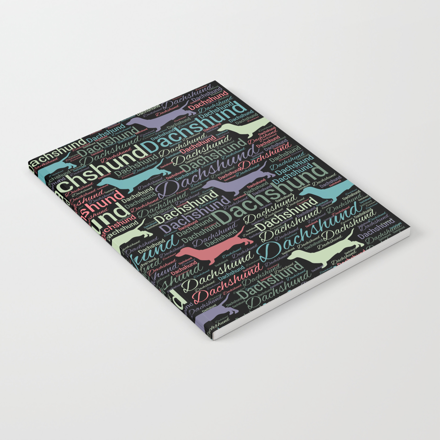 Dachshund Silhouette And Word Art Pattern Notebook By K9printart Society6 Dachshund Silhouette And Word Art Pattern Notebook By K9printart Society6