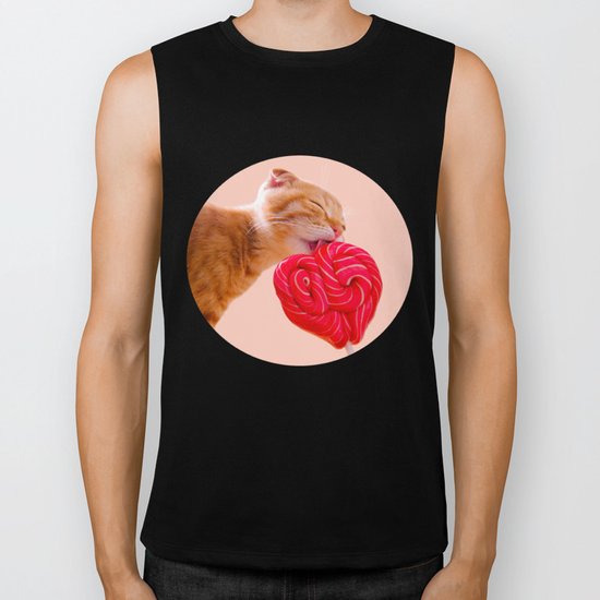 candy cat Biker Tank