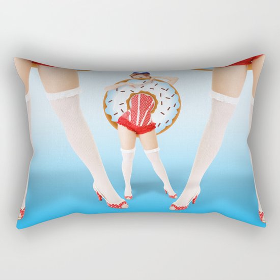 donuts woman Rectangular Pillow