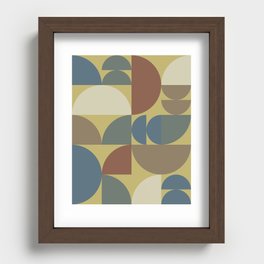 Geometry color arch shapes composition 3 Recessed Framed Print