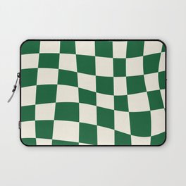 Wavy Checker Green Laptop Sleeve | Graphicdesign, Squares, Greencheck, Grid, Checker, Geencheckered, Retro, Square, Greenchecker, Checkerpattern 