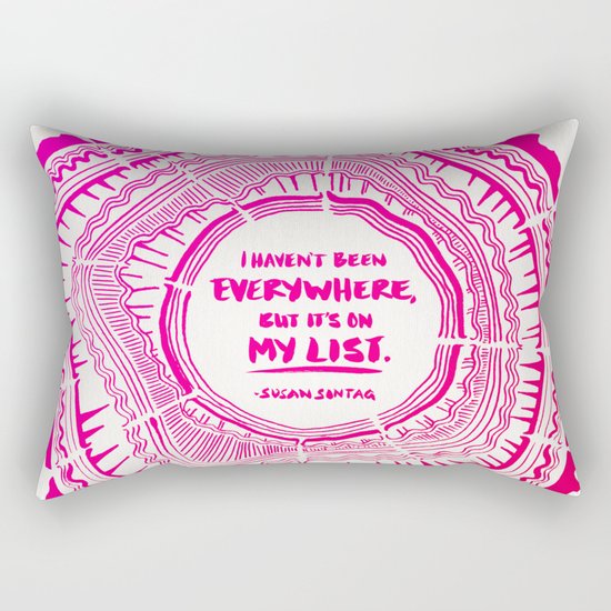 My List – Pink Ombré Ink Rectangular Pillow