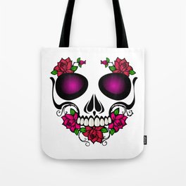 Sugar Skull With Rose Flowers Tote Bag