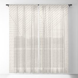 Lines (Cream & Chocolate) Sheer Curtain