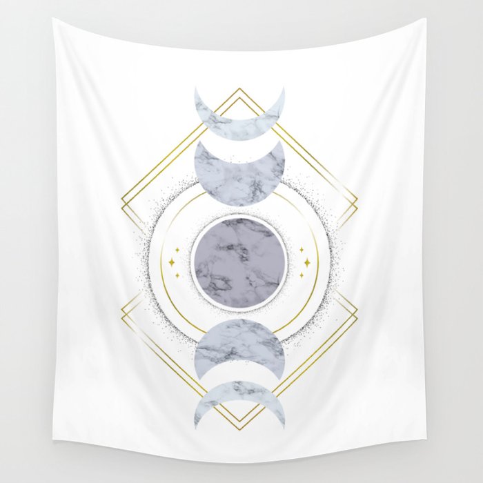 Marble Moon Phases Wall Tapestry By Barlena Society6