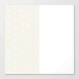 White Polka Dots Lace Vertical Split on Cream Off-White Canvas Print