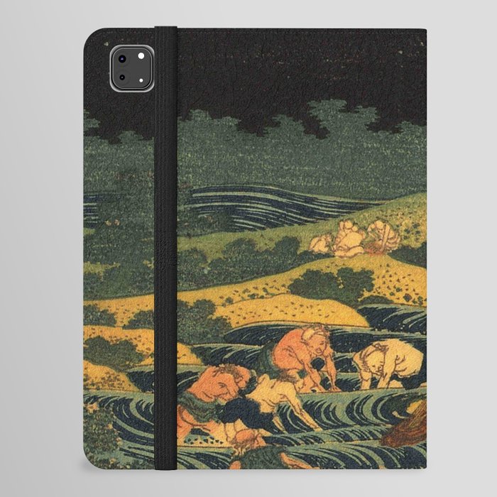 Hokusai, fishing by torchlight in Kai province iPad Folio Case