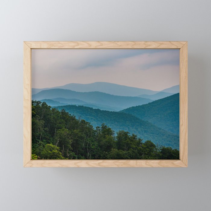 Blue Ridge Mountains at Sunset Framed Mini Art Print