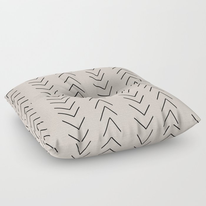 Mud Cloth Big Arrows Cream Throw Pillow by ARTStudio88design
