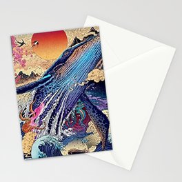 WHALE JAPANESE ART Stationery Cards