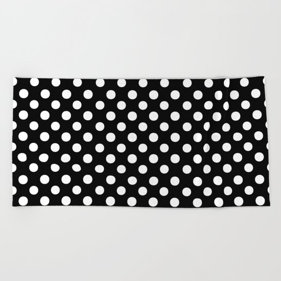 Polka Dots (White/Black) Beach Towel