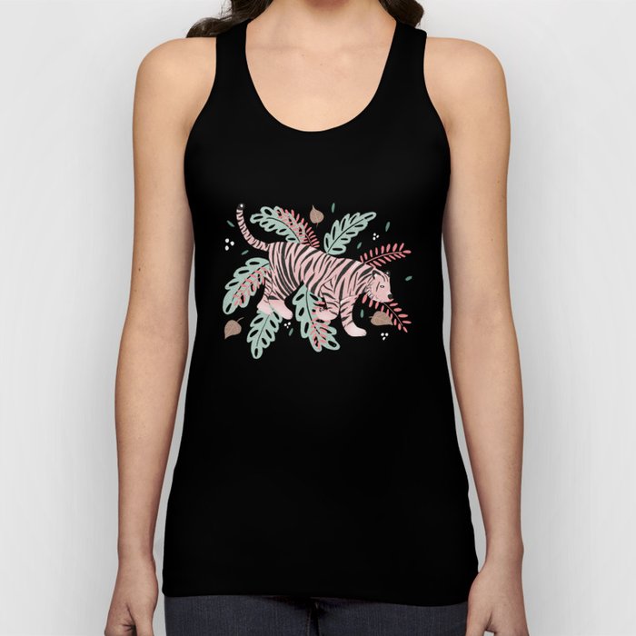 Mint and pink tiger Tank Top