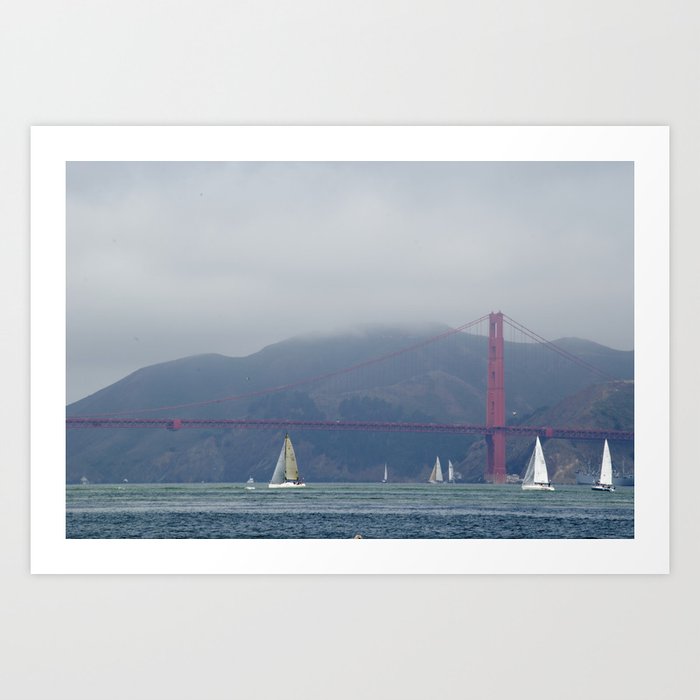 Golden Gate from Fishermans Wharf Art Print
