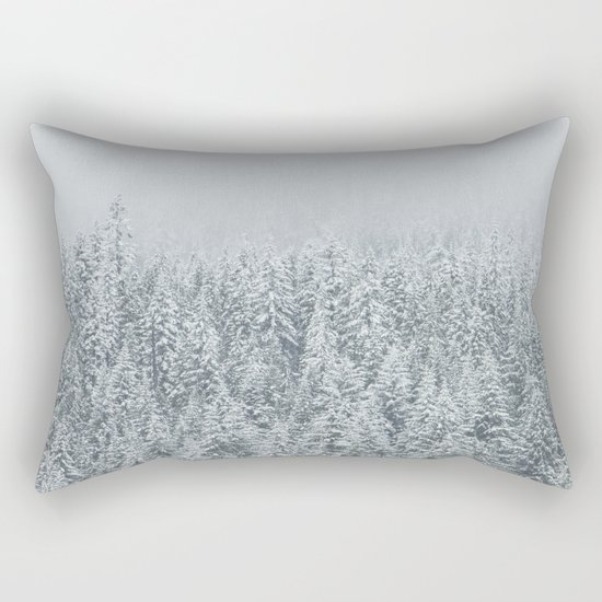 snow forest winter trees Rectangular Pillow