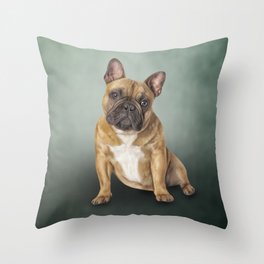 Drawing dog French Bulldog Throw Pillow