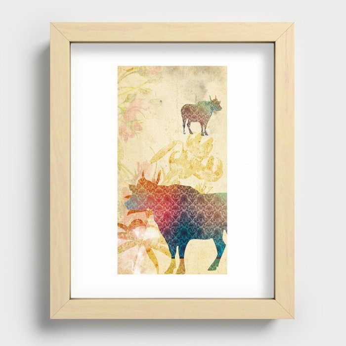 Chinese Lunar New Year and 12 animals ❤ The OX 牛 Recessed Framed Print