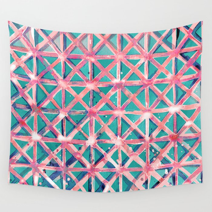 Pink and green tapestry discount