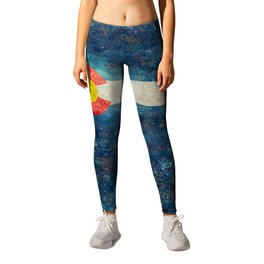 Colorado State flag grungy style Leggings