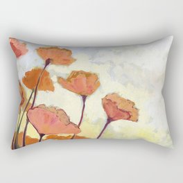 Poppies in Cream Rectangular Pillow