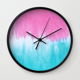 Pink and Blue Wave Wall Clock