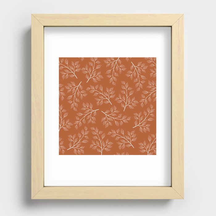 Autumn Leaves, Burnt Orange Recessed Framed Print