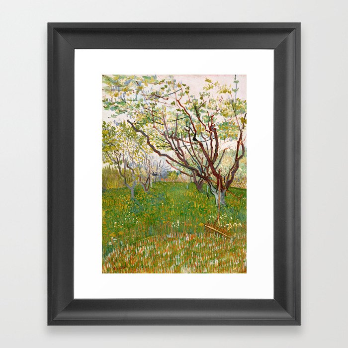 The Flowering Orchard by Vincent van Gogh, 1888 Framed Art Print