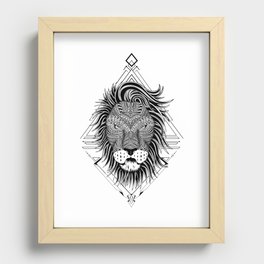 Ethnic Lion Recessed Framed Print