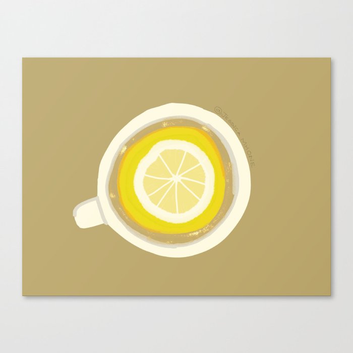 Lemon tea cup Canvas Print
