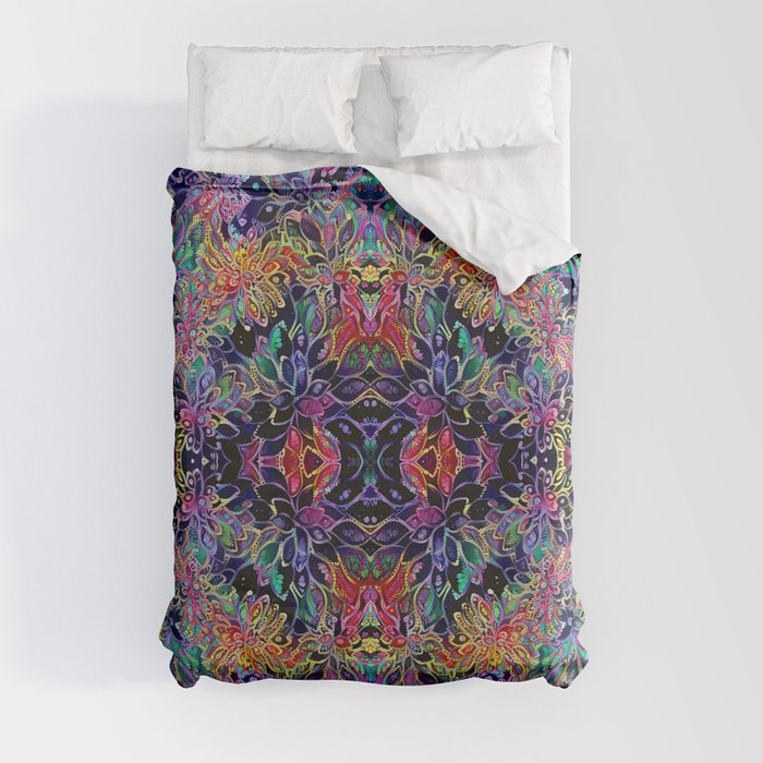 Colorful Seamless Flower Pattern Duvet Cover