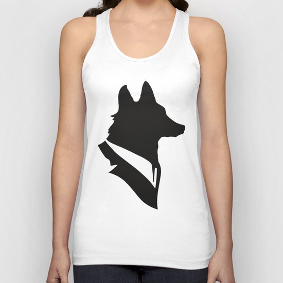 Monsieur Renard / Mr Fox - Animal Silhouette Unisex Tank Top