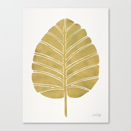 Elephant Ear Alocasia – Gold Palette Canvas Print