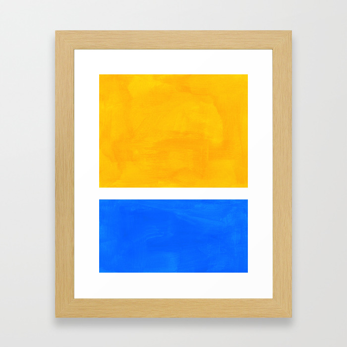 Primary Yellow Cerulean Blue Mid Century Modern Abstract