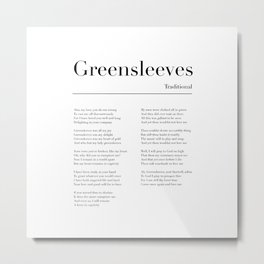 Greensleeves Lyrics Metal Print | Music, Folksong, Englishsong, Folkmusic, Song, Graphicdesign, Englishmusic, Lyrics, Greensleeves 