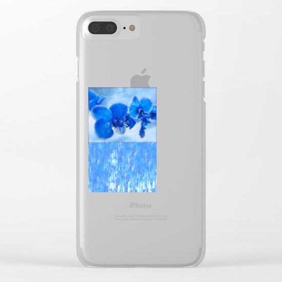 Blue Orchids Clear iPhone Case