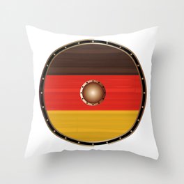 Round Viking Shield With Germany Flag Throw Pillow
