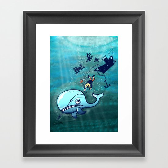 Whales are Furious! Framed Art Print