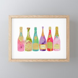 Champagne Bottle Parade Framed Mini Art Print