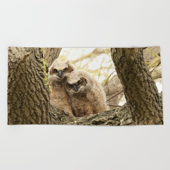 Rest your head on my shoulder Beach Towel