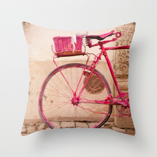 Lady in Pink Throw Pillow
