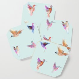 Hummingbirds watercolor  Coaster